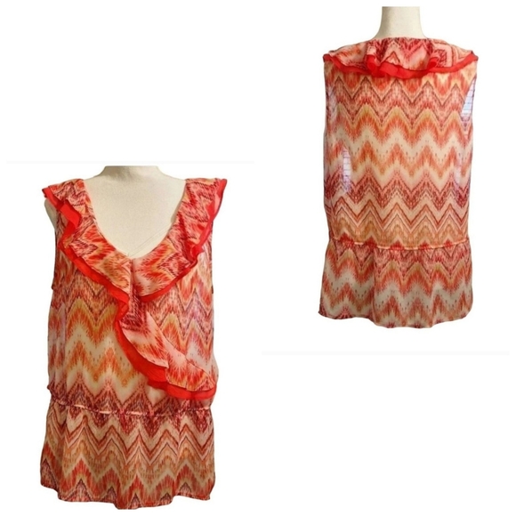 ABG Accessories Tops - 🔥$5🔥MULTI-COLOR 2 N 1 BLOUSE/TOP BY AGB-LARGE